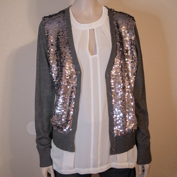 Michael Kors Grey Sequin Cardigan - Picture 2 of 7